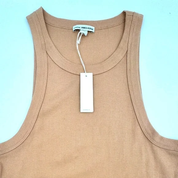 James Perse NWT Cutaway Rib Tank Size 2 (M) Tank Top in Blush/Beige - Picture 2 of 2